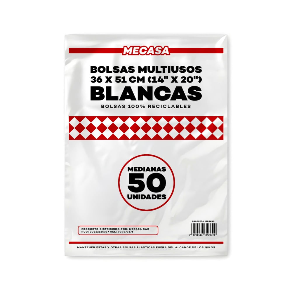 Bolsas Multiusos Mecasa 14x20cm 50un