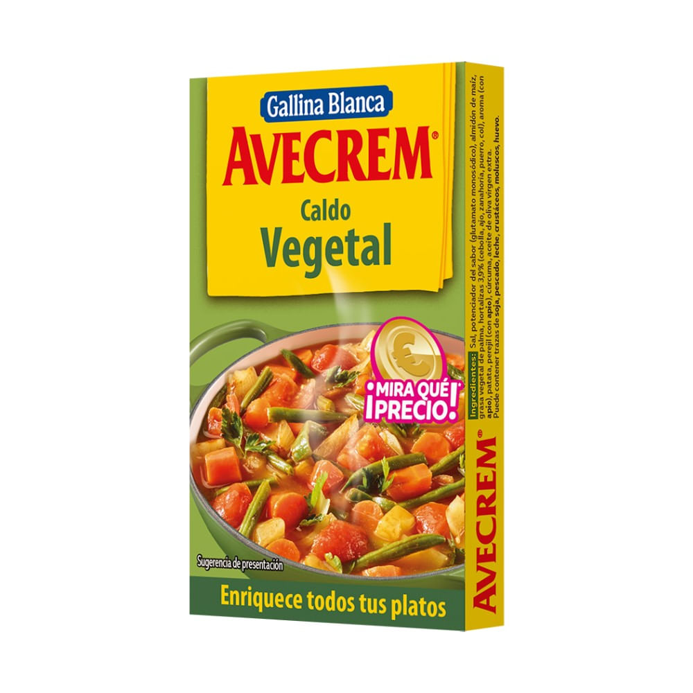 Cubito Sazonador Gallina Blanca Caldo Vegetal 8un