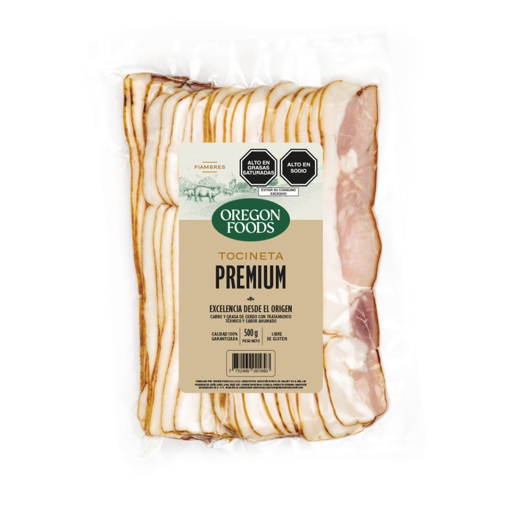 Tocineta Premium Oregon Foods 500g