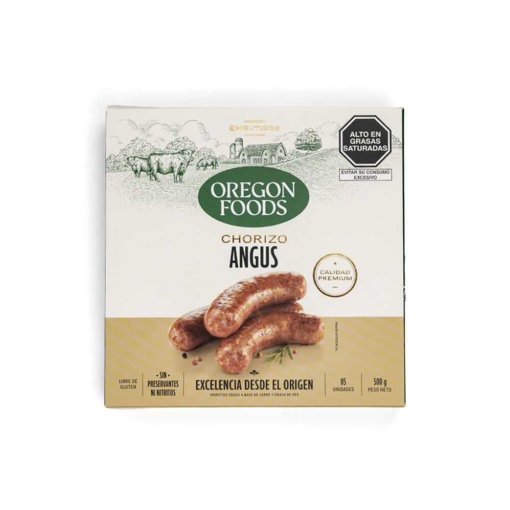 Chorizo Angus Congelado Oregon Foods 500g