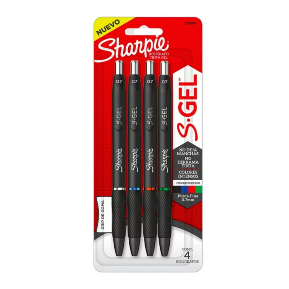 Boliígrafos Sharpie Tinta Gel x4 Colores Surtidos