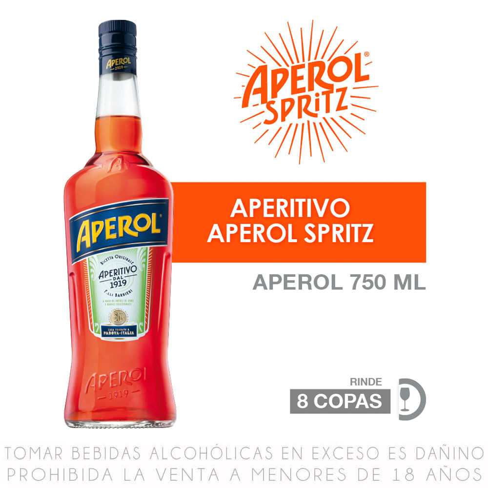 Aperitivo Aperol Spritz Botella 750ml