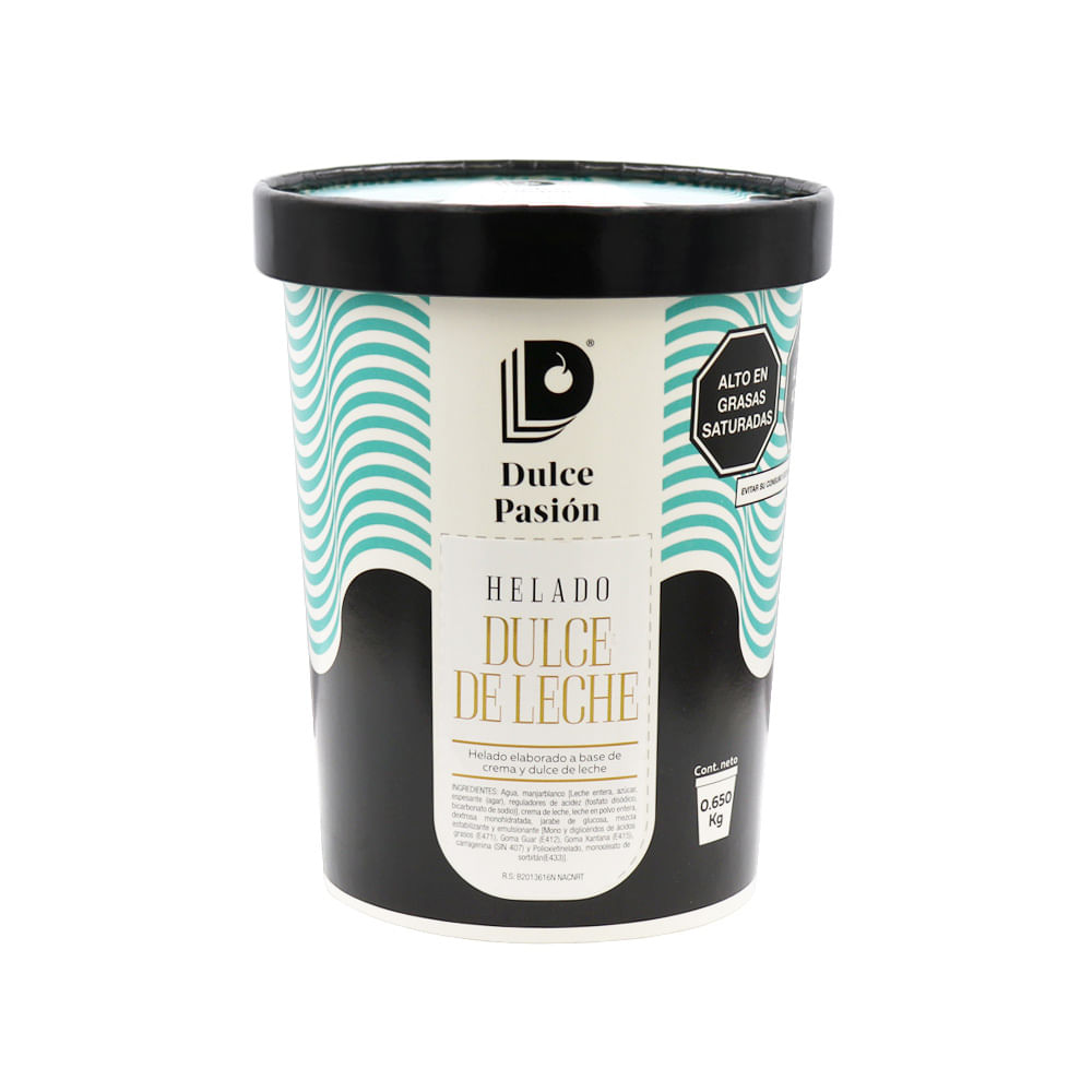 Helado Sabor Dulce de Leche Dulce Pasión 650g