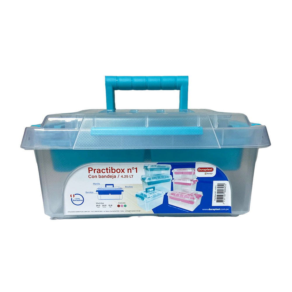 Caja Organizadora Duraplast Practibox 4.25L Aqua