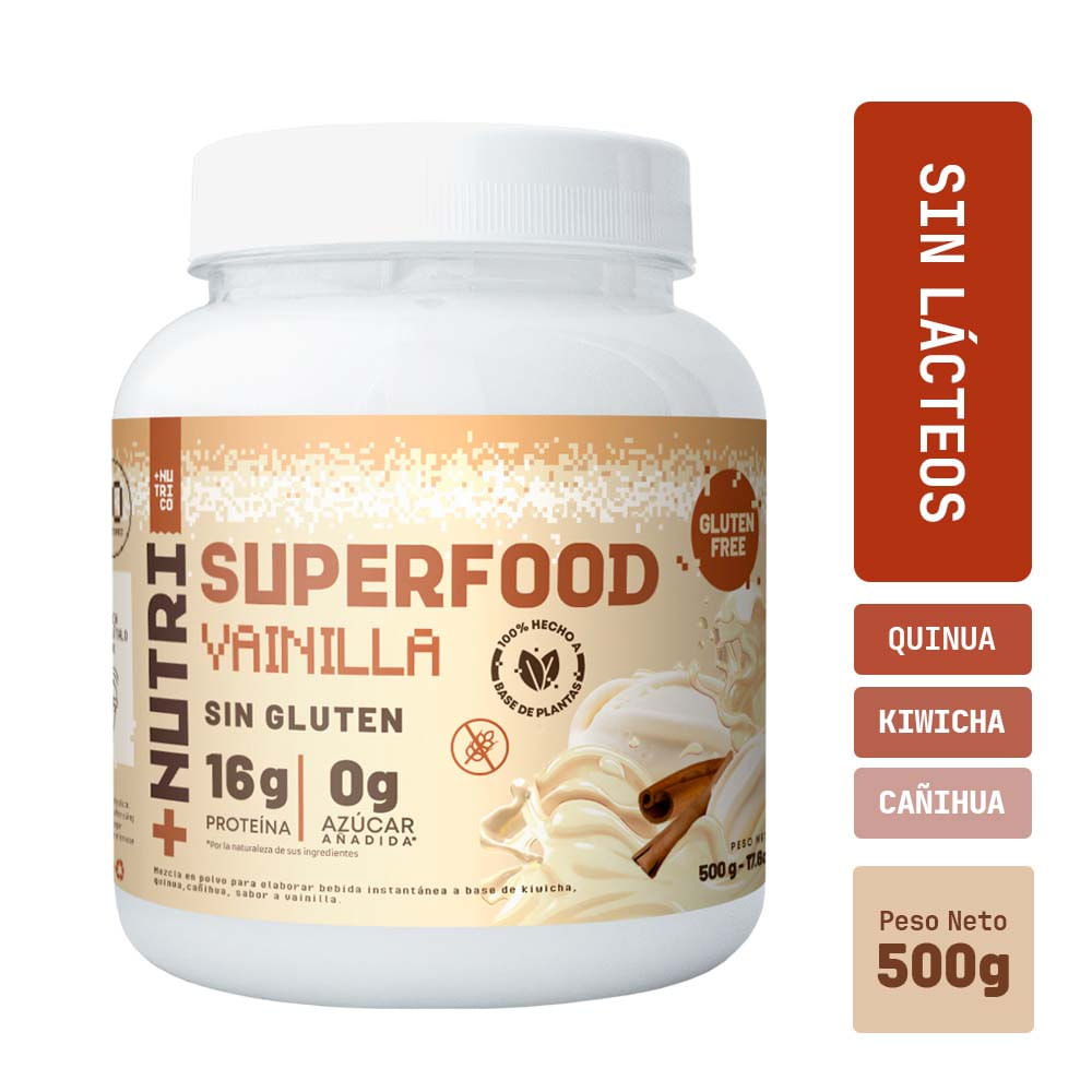 Bebida Instantánea en Polvo +Nutri Superfood Sabor Vainilla 500g