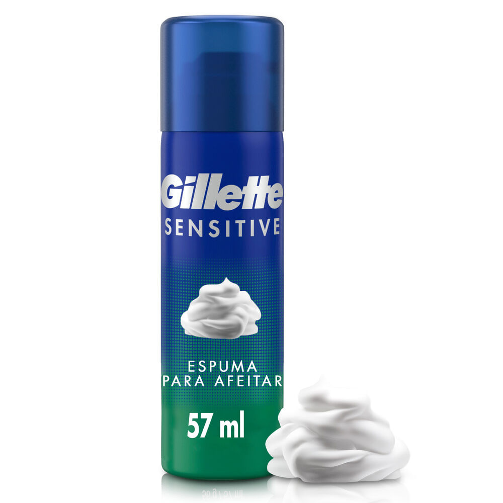 Espuma de Afeitar GILLETTE Sensitive para Hombres con Piel Sensible Frasco 57ml