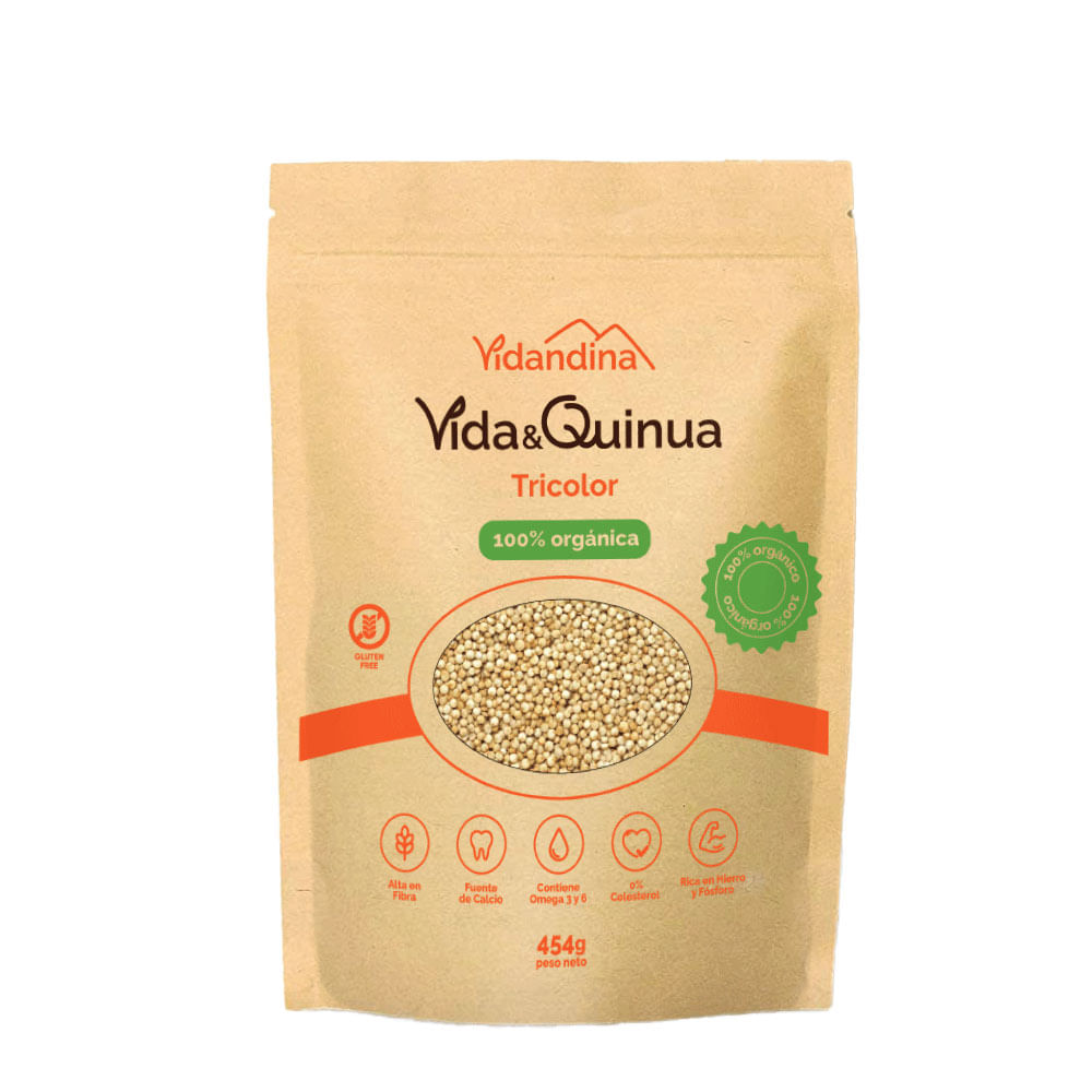 Quinua Tricolor Orgánica Vidaandina Bolsa 454 g