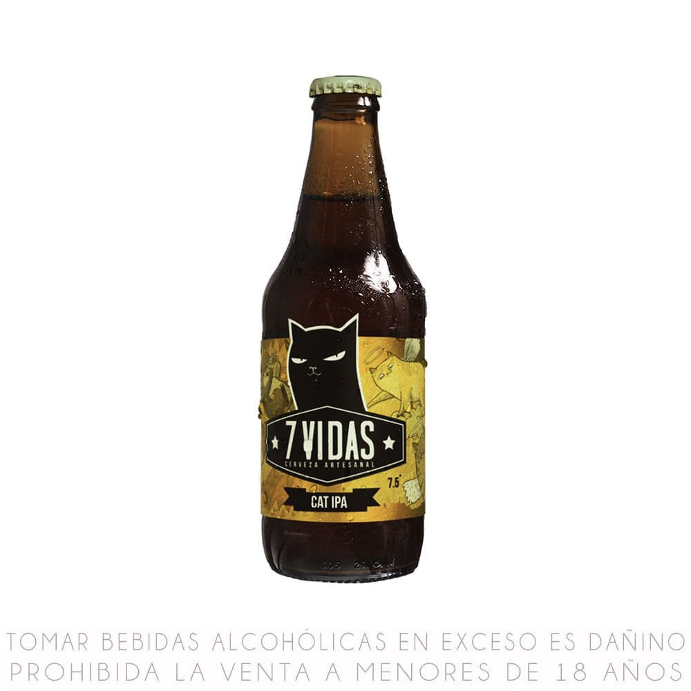 Cerveza Artesanal 7 Vidas Cat IPA Botella 330ml