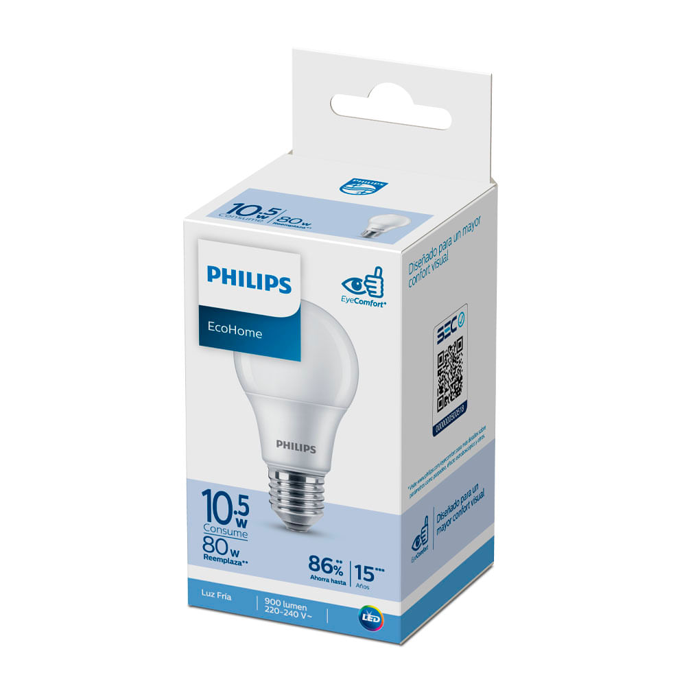 Luz Fría Philips Ecohome Ledbulb 10.5W E27