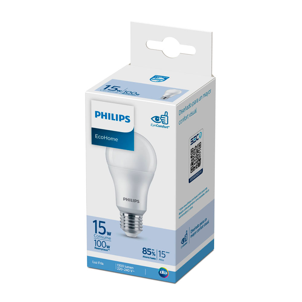 Luz Fría Philips Ecohome Ledbulb 15W E27