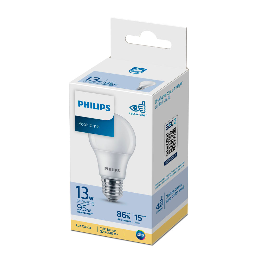 Luz Cálida Philips Ecohome Ledbulb 13W E27
