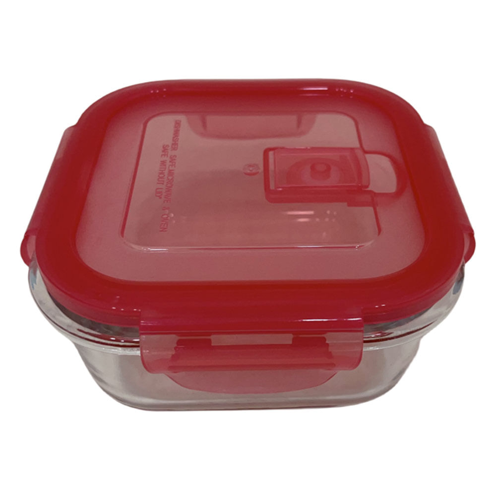 Contenedor Krea Hermético Vidrio Cuadrado 0.45L