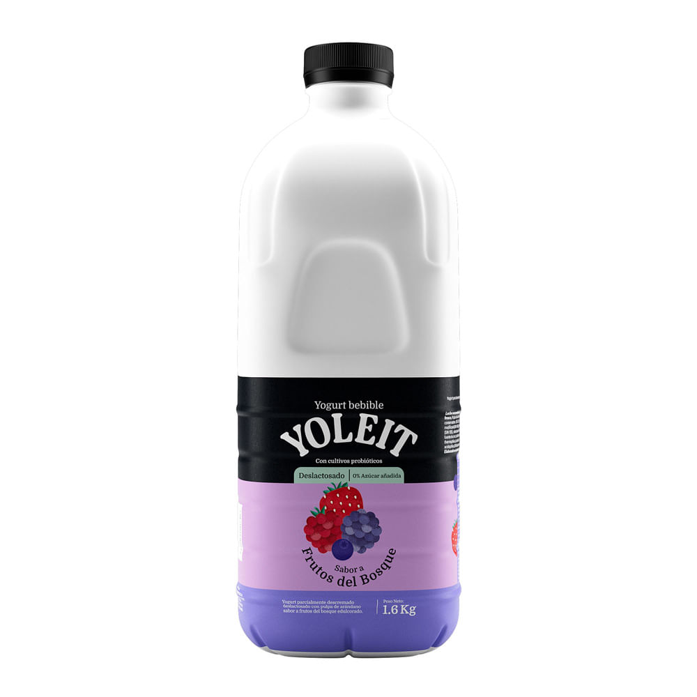 Yogurt Bebible Sin Lactosa Yoleit Frutos del Bosque 1.6kg