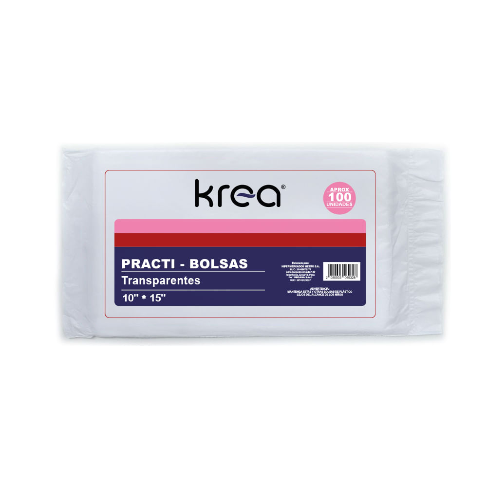 Bolsas Multiusos Transparentes Krea 10x15cm 100un