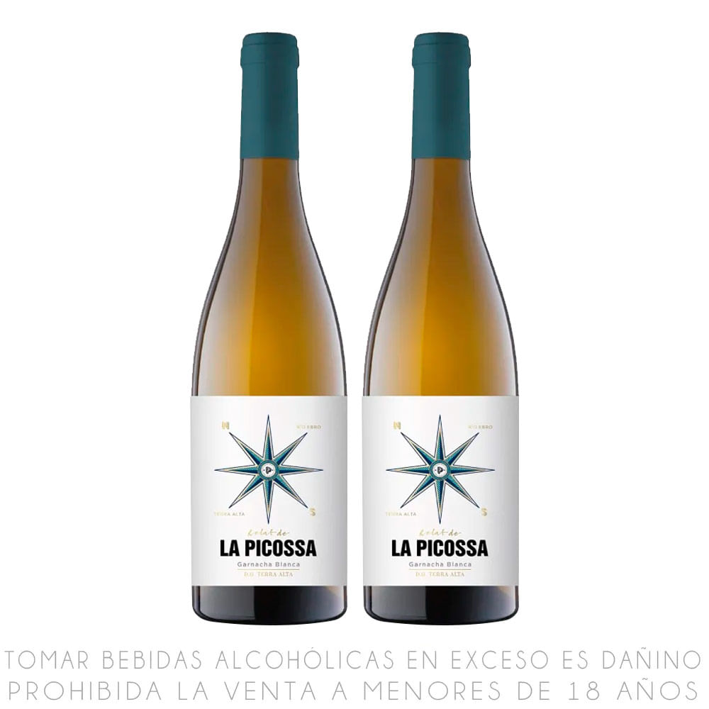 Twopack Vino Blanco Garnacha Blanca La Picossa Botella 750ml