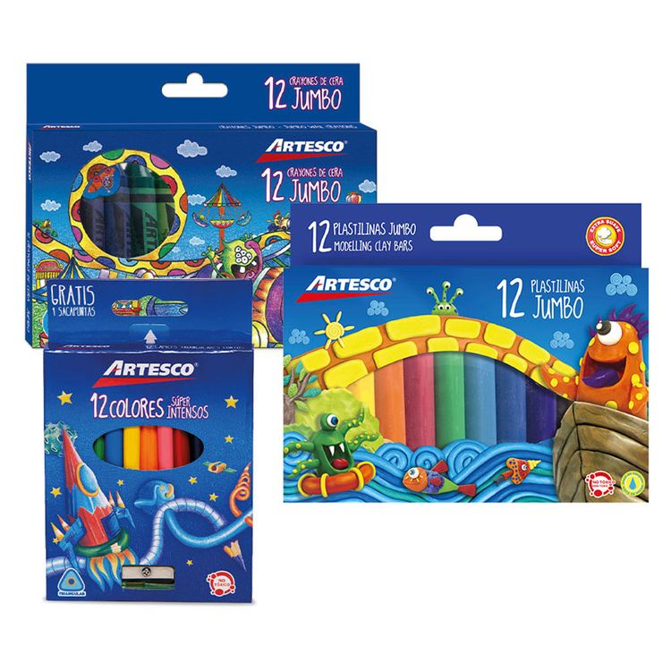 Pack-Kinder-Artesco-Escolar-Plastilina-Crayones-Jumbo-12un-Colores-Intensos-12un-1-351686597