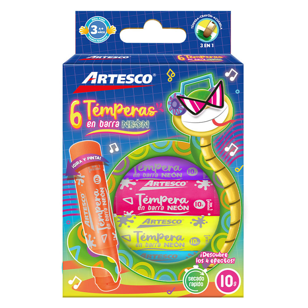 Tempera en Barra Artesco 10g Neón 6un