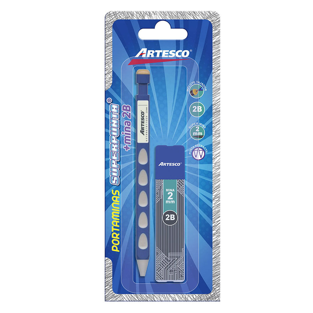 Blist Portaminas Artesco Superpunta 2B 2Mm+Minas