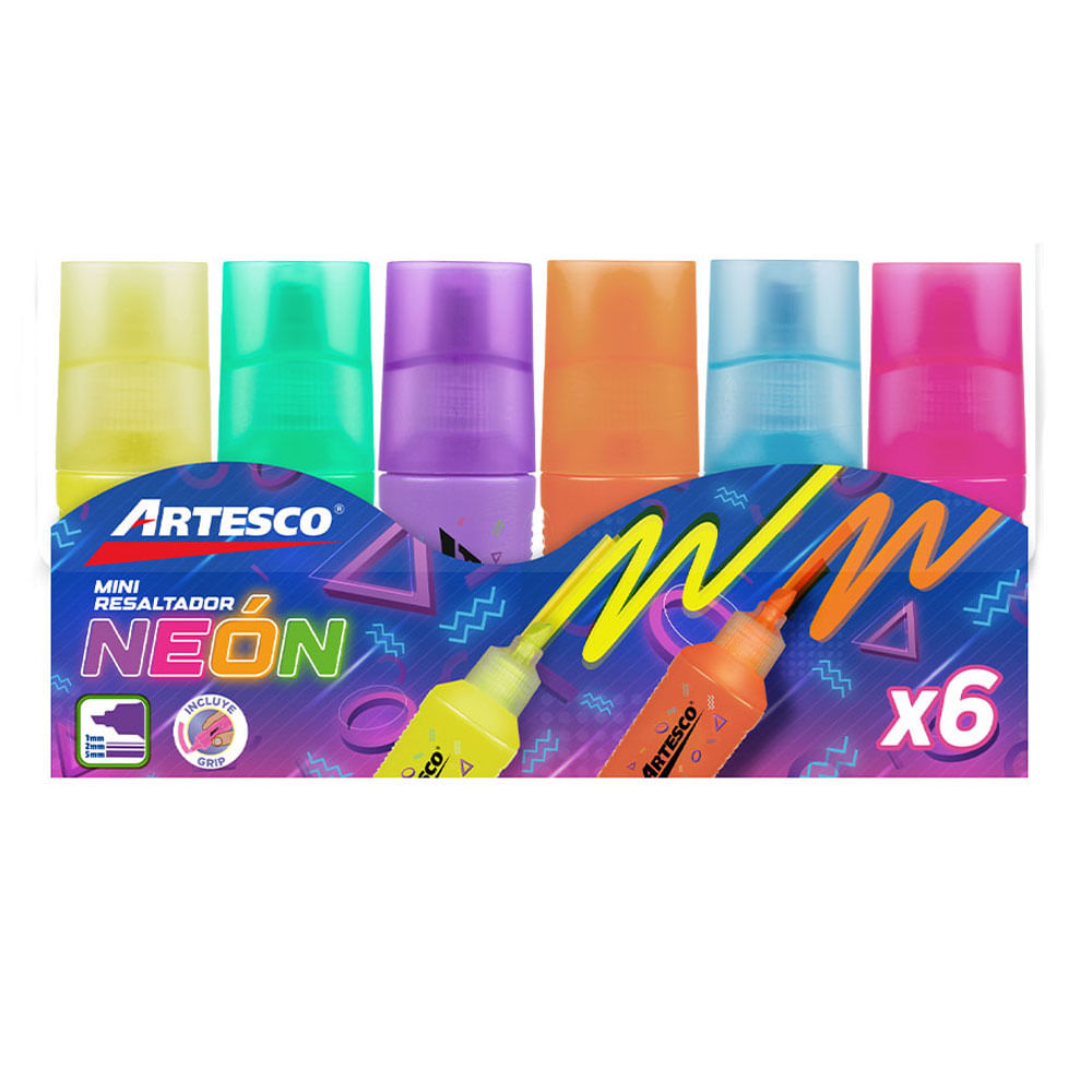 Resaltador Mini Gip Artesco Neón 6un