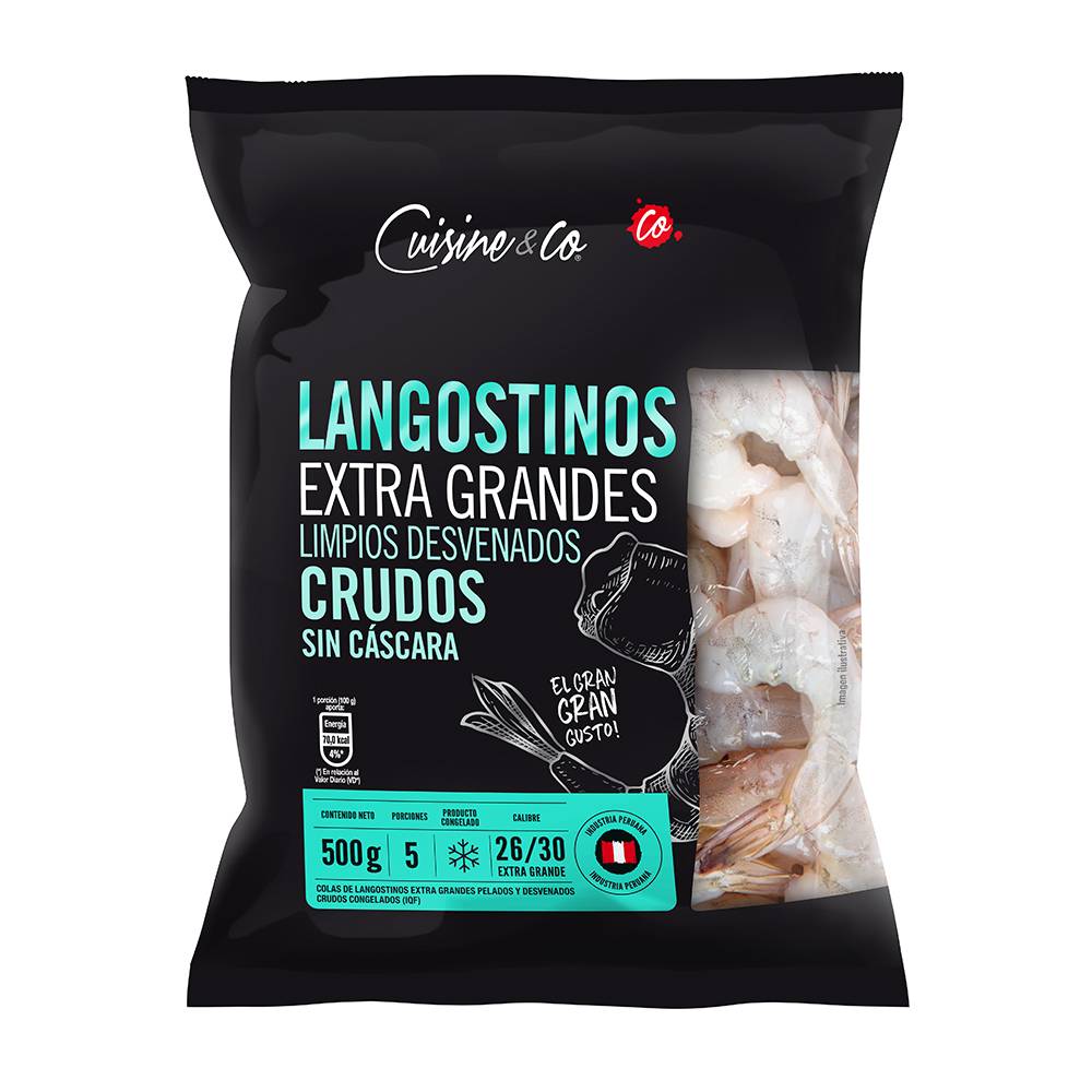 Langostinos Extra Grandes Limpios Cuisine & Co 500g