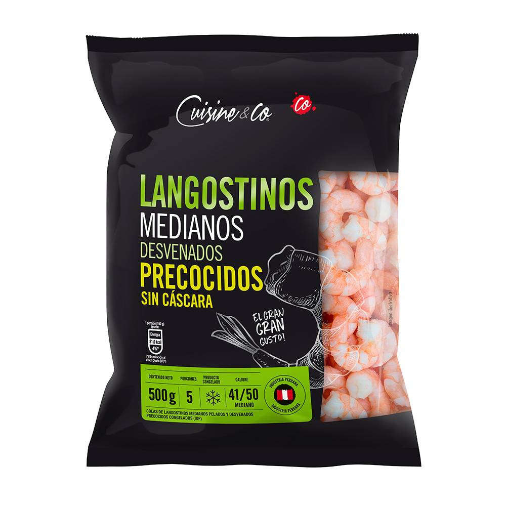 Langostinos Precocidos Sin Cáscara Cuisine & Co Medianos 500g