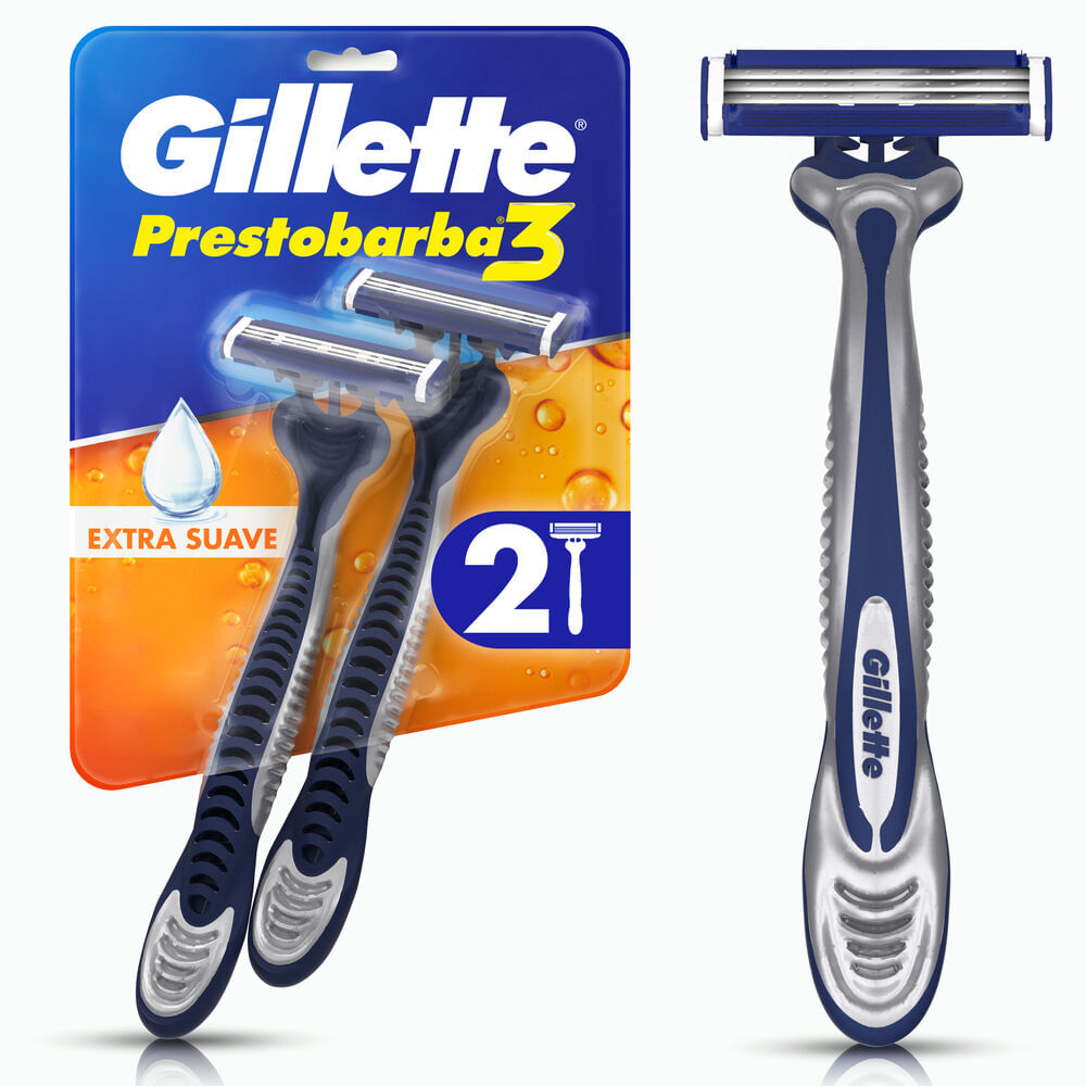 Máquina de Afeitar Desechable Gillette Prestobarba3 Extra Suave 2un