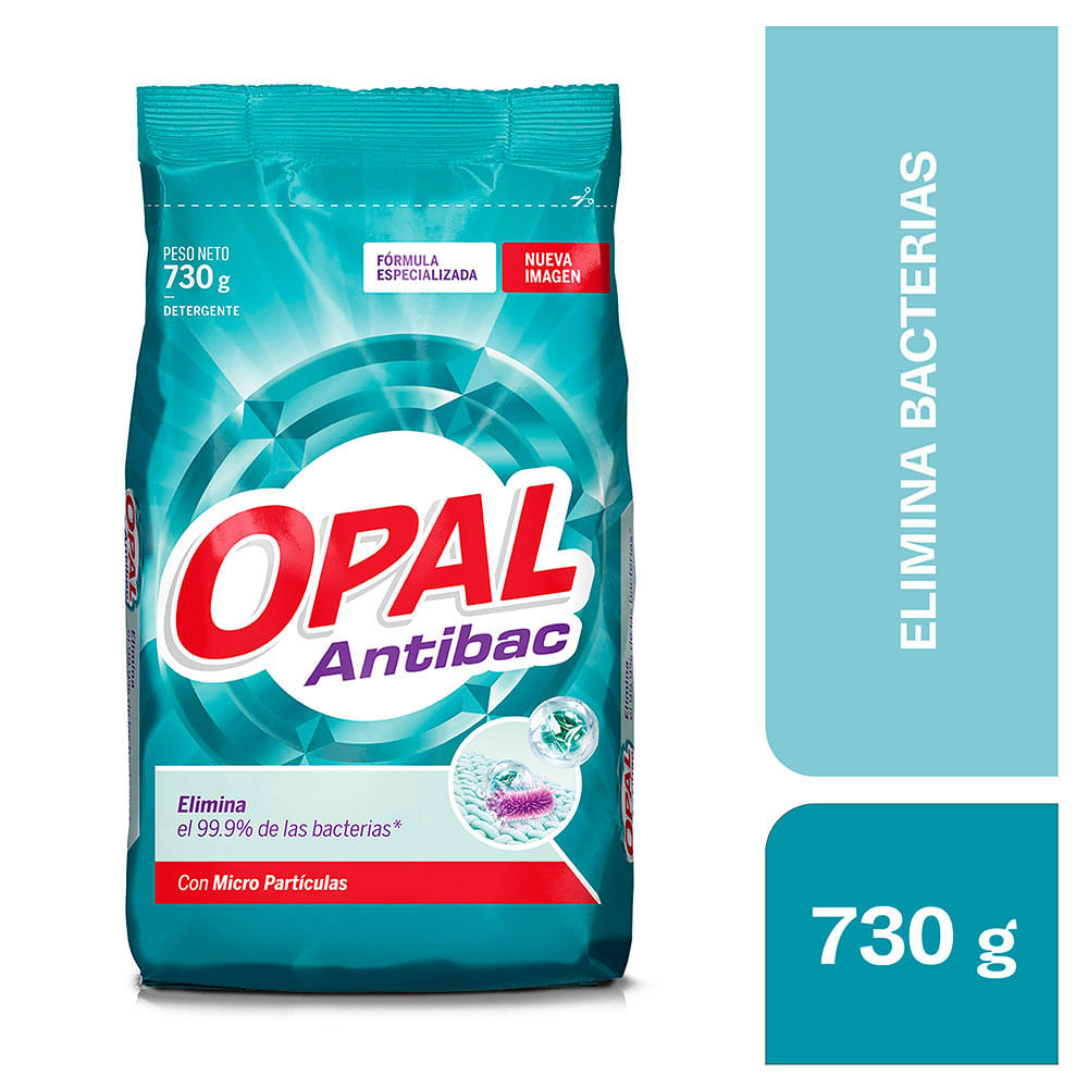 Detergente en Polvo Opal Antibacterial 730g