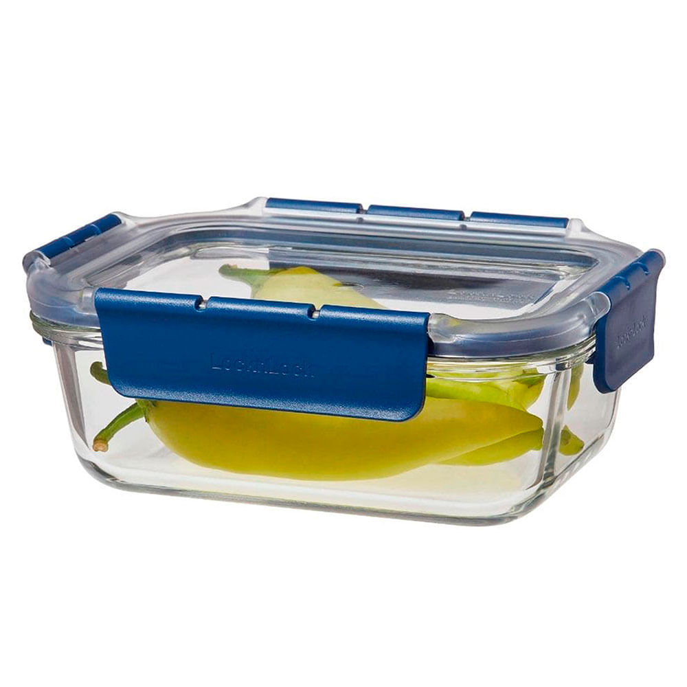 Envase Hermetico Lock&Lock Vidrio L&L Rectangular 630ml Topclass