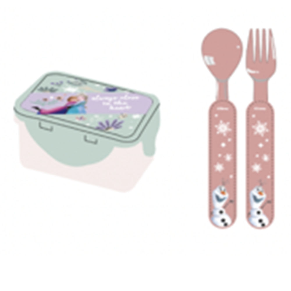 Hermetico Disney 850ml con Cubiertos Frozen