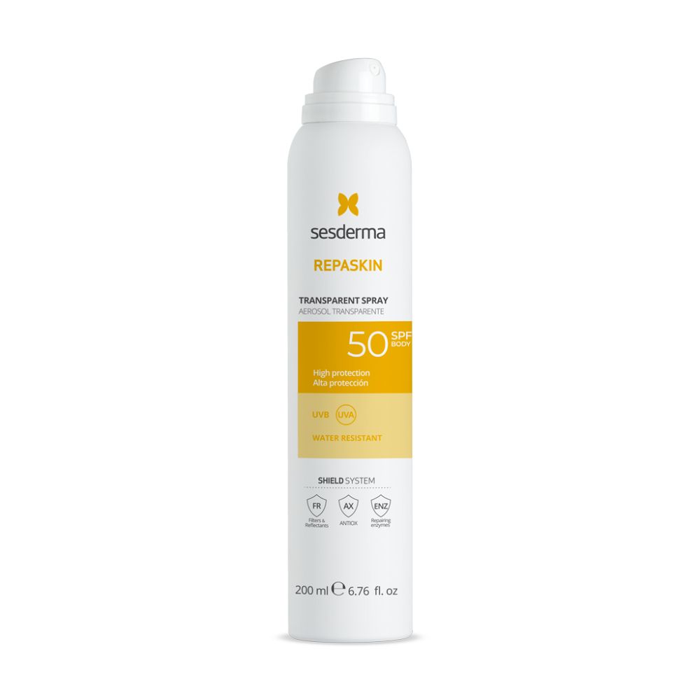 Fotoprotector en Aerosol Sesderma Repaskin Transparente FPS50+ 200ml