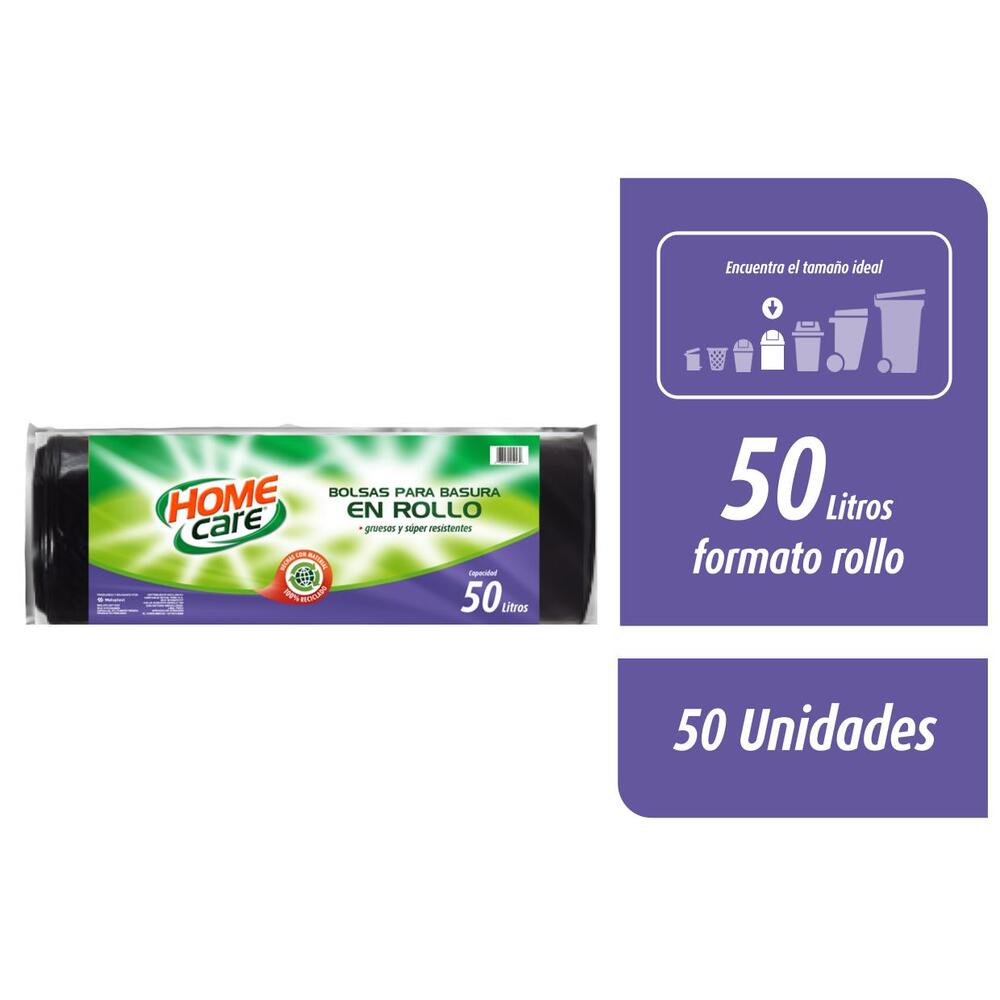 Bolsa de Basura 50L Home Care Rollo 50un