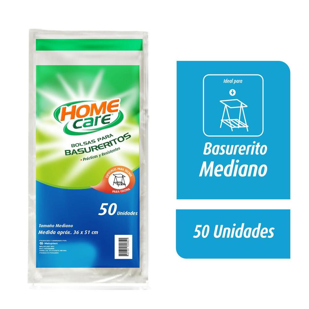 Bolsa de Basura Home Care Basurerito Mediana 50un