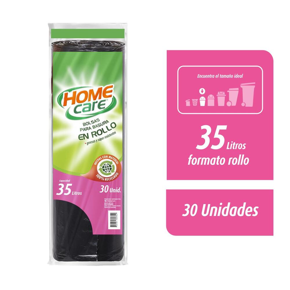 Bolsa de Basura 35L Home Care Rollo 30un
