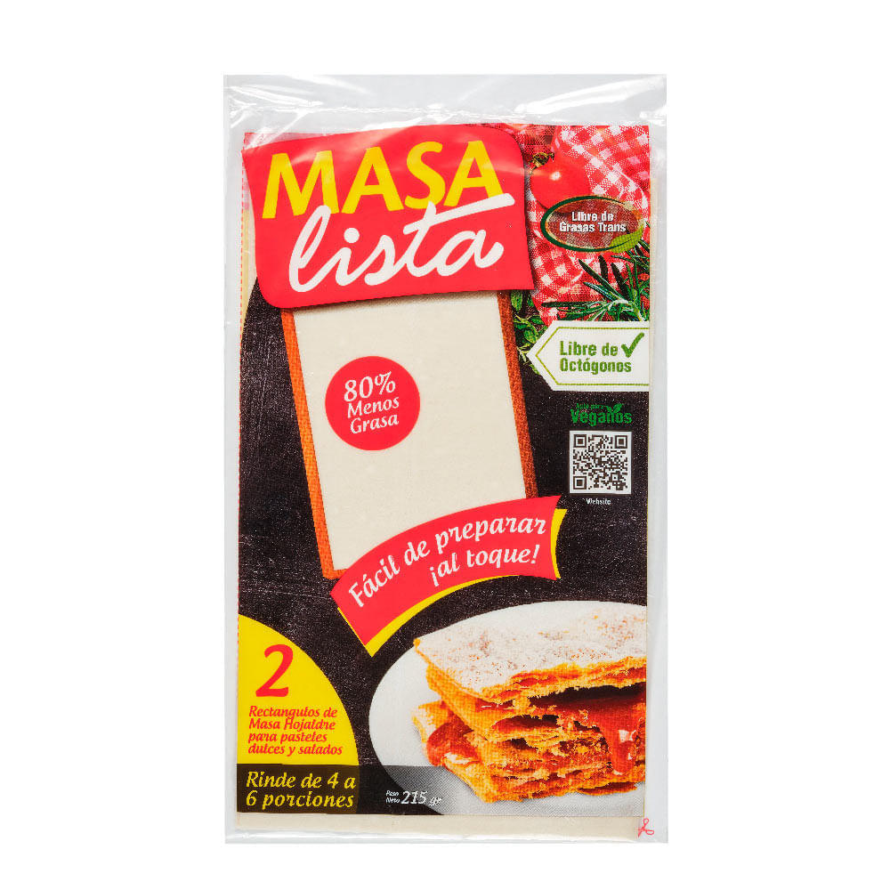 Masa Hojaldre 18x30cm Masa Lista 2un