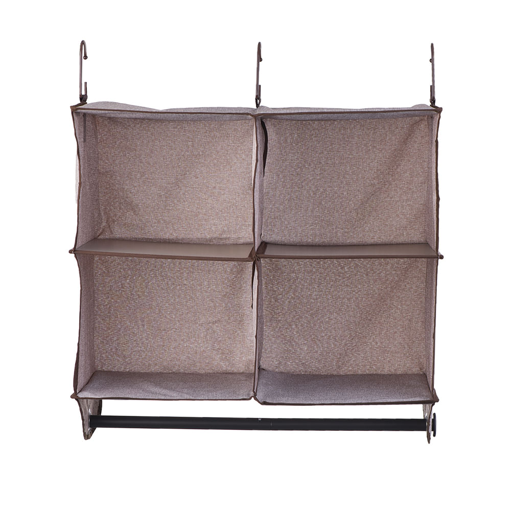 Organizadora Closet Krea Tela Colgante 4 Espacios Barra 18K