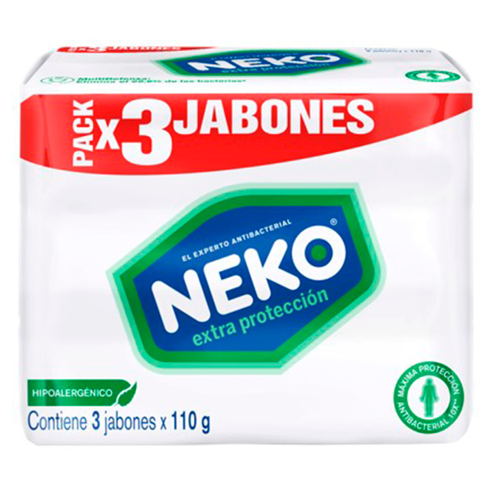 Tripack Jabón en Barra Neko Extra Protección 110g