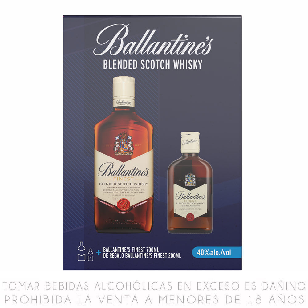 Pack Whisky Ballantine's: Botella 700ml + Botella 200ml