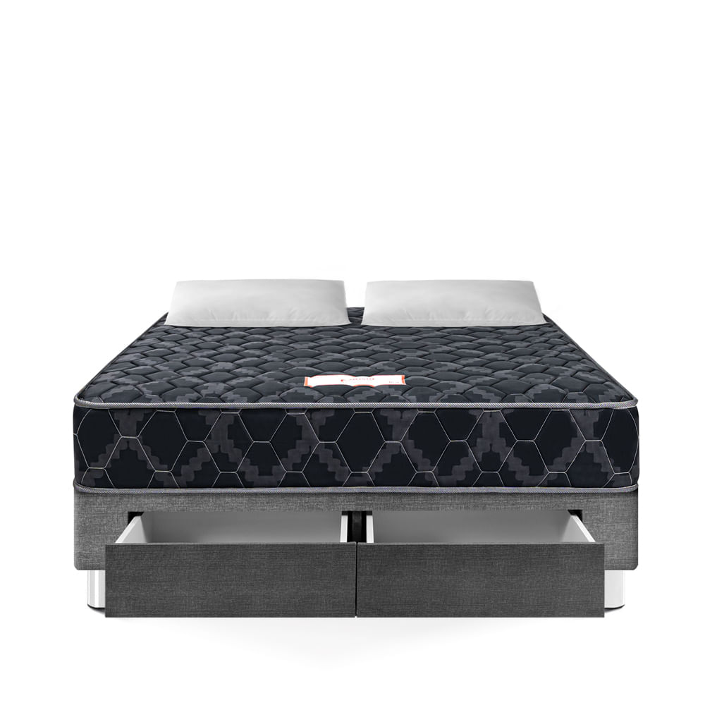 Cama Paraíso Cónsul Black con Cajones 2 Plazas