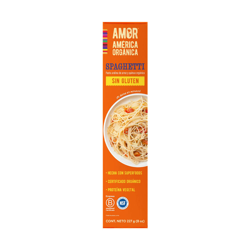 Pasta Orgánica de Quinua y Arroz Spaghetti América Orgánica 227g
