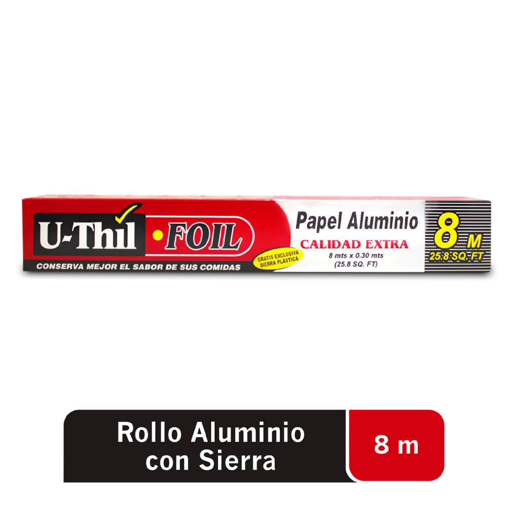 Uthil Papel Aluminio 8Mt x 30Cm C/Sierra