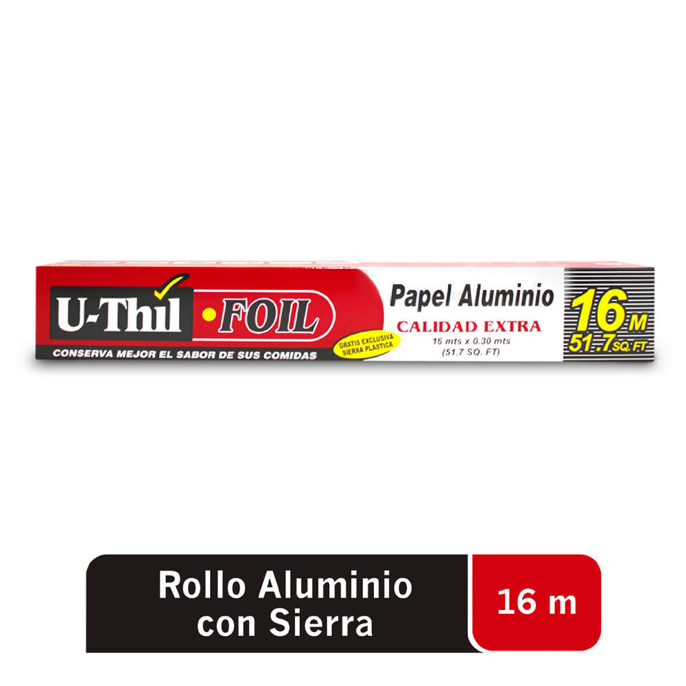 Uthil Papel Aluminio 16Mt x 30Cm C/Sierra