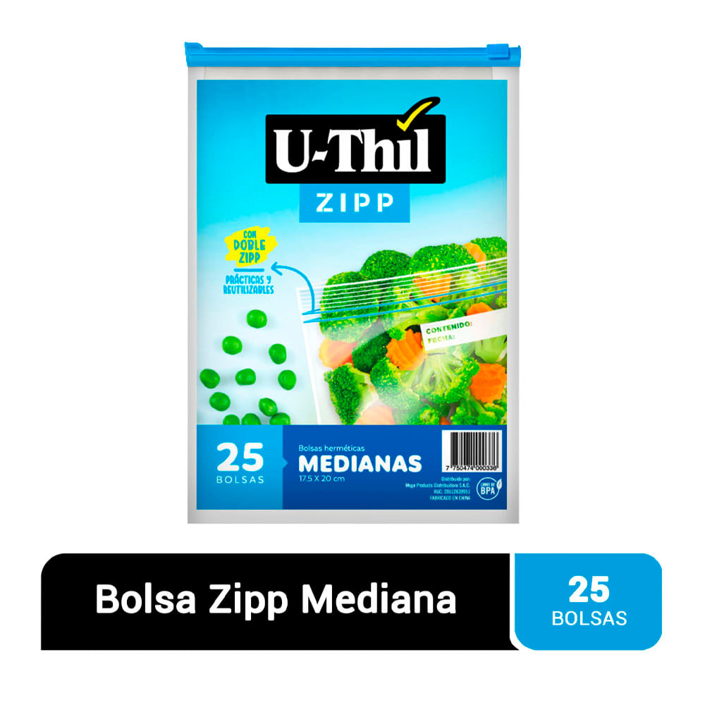 Uthil Bolsa Zipp Mediana x 25Un