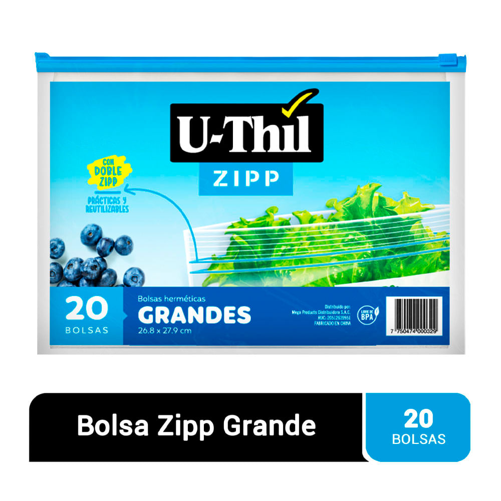 U-Thil Bolsas Herméticas Grandes para Alimentos Paquete 20 unid