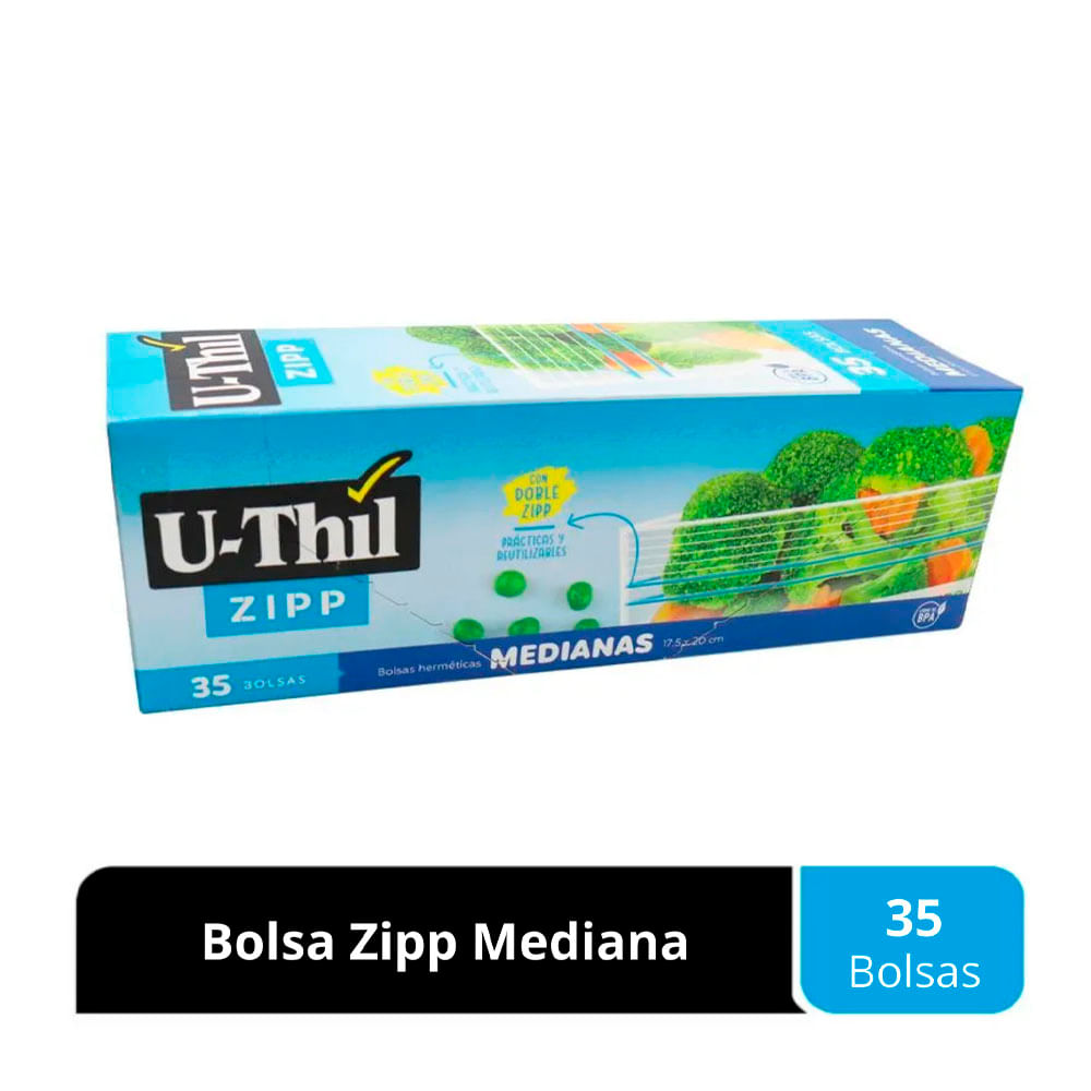 Bolsas Herméticas Uthil Zipp Medianas 35un