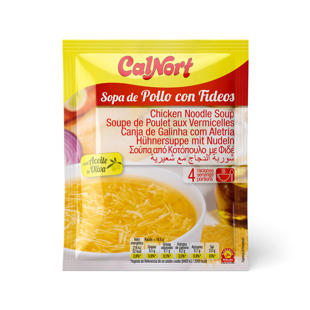 SOPA DE POLLO CON FIDEOS X 66GR CALNORT