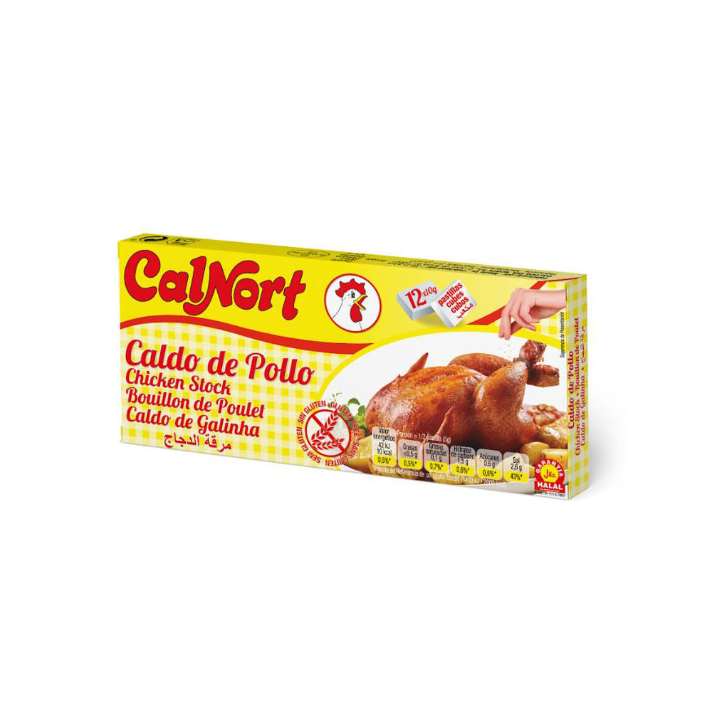CALDO DE POLLO 12 CUBOS X 10GR CALNORT