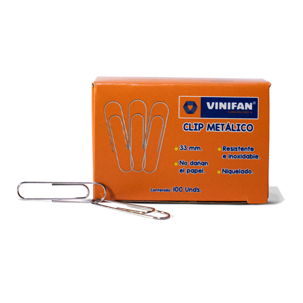 Clip Metálico 33 Mm Vinifan Caja 100un
