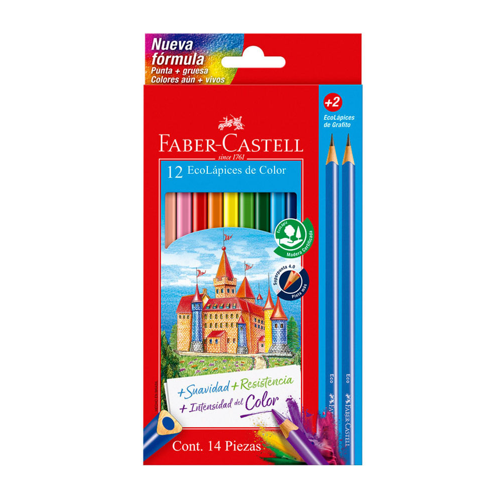 Ecolápices Faber Castell 12 Colores + 2 gafito 4.0