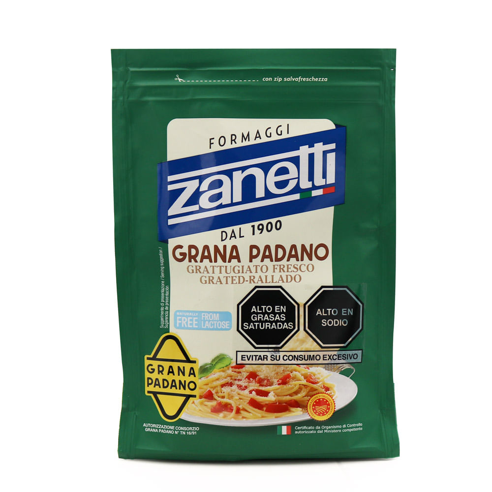 Queso Grana Padano Zanetti Rallado 100g