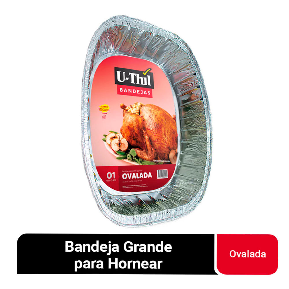 U-Thil Bandeja Ovalada Grande para Hornear Descartable